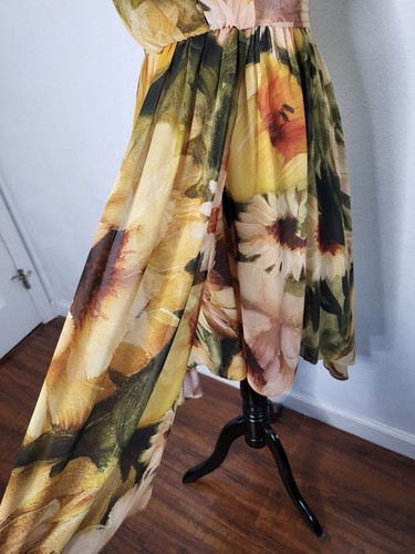 HAUTE HIPPIE Dress Women Small Multicolor Sleeveless V-neck Asymmetric Hem Midi - Picture 6 of 9