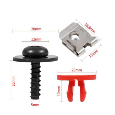 20x Underrun Protection Screws For BMW, Opel, Ford, VW – 6.3x19mm With Washer, Zinc Plated