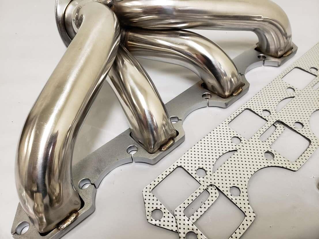Cadillac Polished Stainless Hugger Shorty Headers 425 472 500