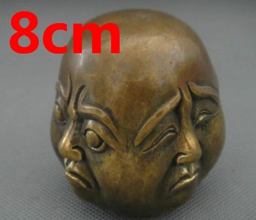 8cm antique excellent old bronze carved statue 4 face Mood Buddha - Picture 3 of 7
