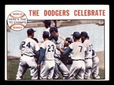 1964 Topps Baseball #140 World Series (The Dodgers Celebrate) VG/EX *e1