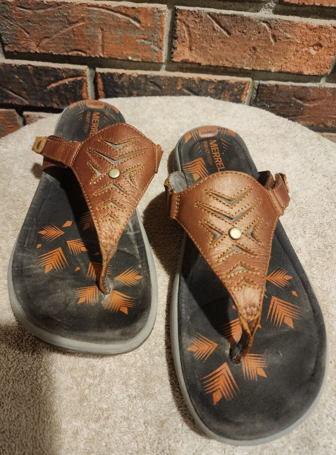 Sandalo sportivo perizoma Merrell Adhera marrone regolabile da donna impugnatura a scelta taglia 10