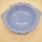 Vintage McKEE Blue Delphite Milk Glass Serving Bowl