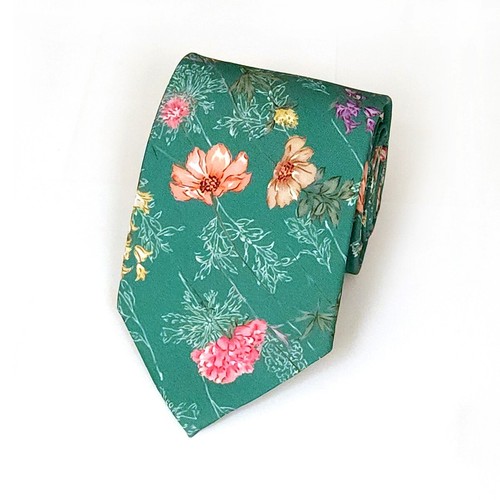 Romario Manzini® Men's Cotton Floral Standard Necktie with Handkerchief - Picture 47 of 63