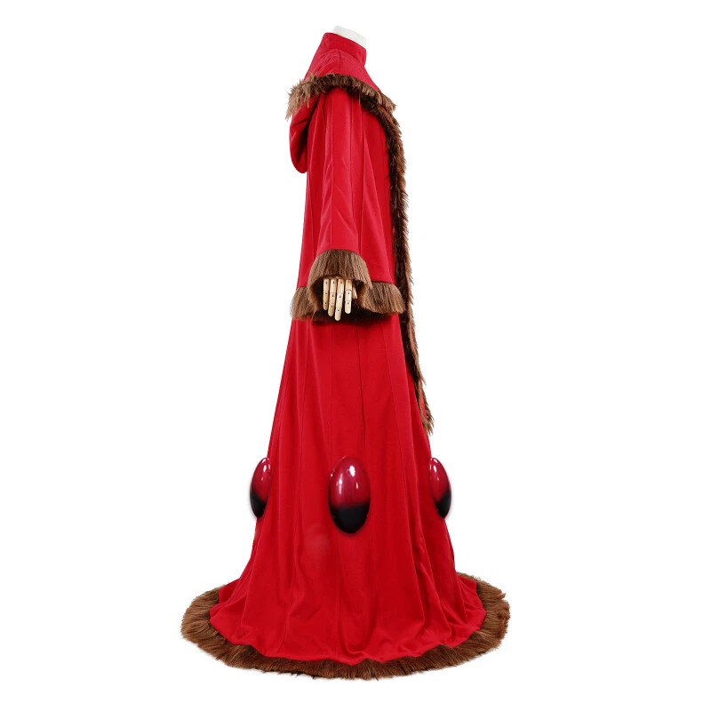 Star Wars Padmé Amidala Cosplay Costume Red Queen Dress Cloak Shawl Halloween - Image 3 of 4