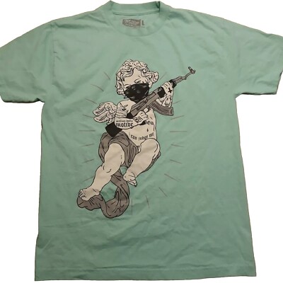Million Dollar Motive Tattooed Angel T-Shirt ''6 CAN JUDGE ME''  Men's L USA MADE 