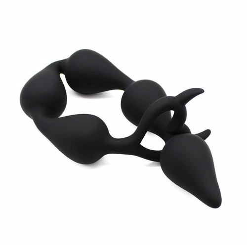 Silicone Bendable Flexible Large Anal Beads Butt Plug Anal Trainer Sex Toys - Picture 6 of 12