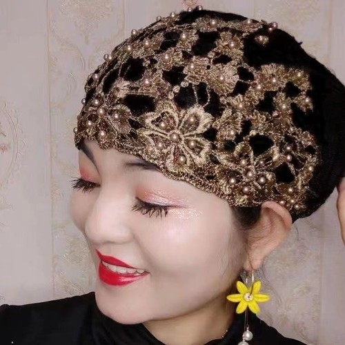 Muslim Beanie Women Lace Head Cover Hijab Hats Cancer Islamic Headwear Turban - Picture 10 of 16