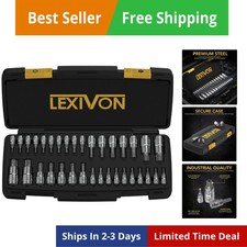 Master TORX Bit Socket Set, S2 Alloy Steel  Complete 34-Piece, Solid Star ...