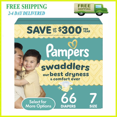 Pampers Swaddlers Baby Diapers Size 7 66 Count Super Soft Leak Protection
