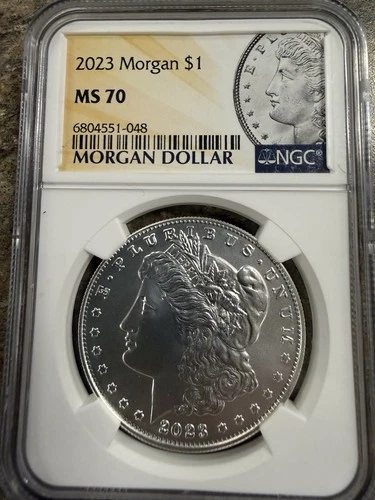 2023 $1 Morgan Silver Dollar NGC MS70 US Graded Coin Slab 999 Fine