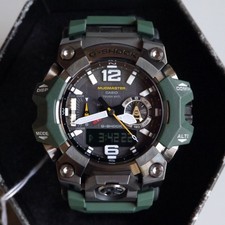 CASIO G-Shock Master of G Mudmaster 52mm Solar Watch, Green/Grey,GWG-B1000-3AER