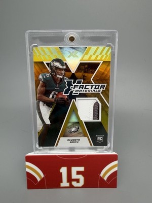 Devonta Smith 2021 XR Gold X-Factor Materials Rookie Number Patch 9/10 #XFM-DVS