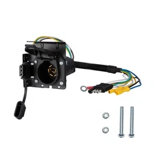 Multi-Plug 4 Pin Flat to 7 Pin RV Blade and 4 Pin Flat Trailer Adapter, Vehic...