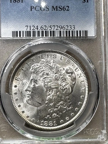 1881 P $1 MORGAN SILVER DOLLAR PCGS MS62