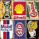 Vintage Metal Tin Signs Set of 6, Retro Garage & Oil 8x12 inches, 6PCS