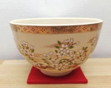 Mino Ware Satsuma Style Sakura Chawan by Hideka Miyaji with Box Japanese Tea