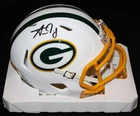 Aaron Jones signed Flat White Mini Helmet, Green Bay Packers,Vikings,Beckett BAS
