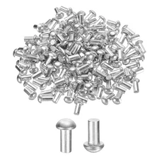 150Pcs Brazier Head Solid Aluminum Rivets, M4 x 8mm Tubular Rivets