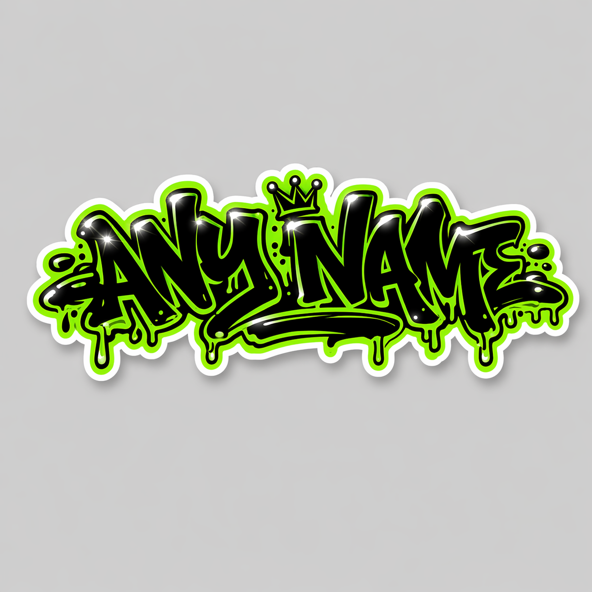 グラフィティーオーダーメイド Custom Graffiti Name Sticker Neon Drip Waterproof Laminated Decal