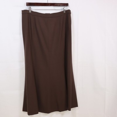 Marina Rinaldi Maxi Skirt 23 Brown Womens Wool Blend Panel Flare Gorpcore