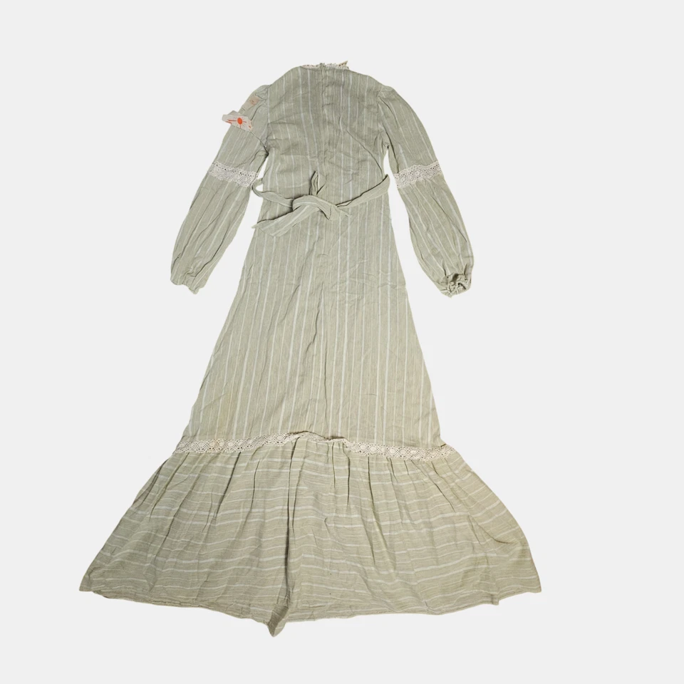 Vintage 70s Lace Trim Prairie Peasant Maxi Dress California XS Boho Hippie NWT - Image 2 of 4