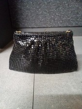Black Mesh Sequin Evening Bag Elegant Purse Metal Chain Strap