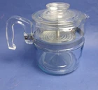 Vintage Pyrex Flameware Glass Percolator Coffee Pot 7756-B 6 Cup