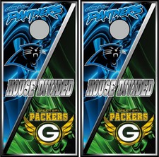 green bay and panthers 343 cornhole board vinyl wraps