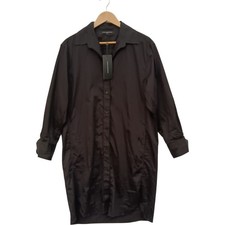 French Connection Alexis Long Sleeve Shirt Dress XS Women's Blackout 100% Cotton