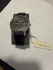 Kenneth Cole KC1986 Black Diamond Quartz Leather Mens Watch