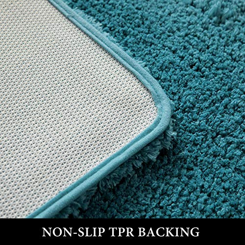 Thick Small Non Slip Bathroom Rug Shaggy Soft Bath Mat Plush 16''x24'' Teal - Picture 4 of 6
