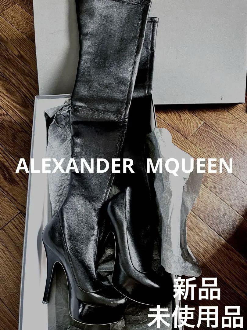 alexander mcqueen レザーポインテッドサイドジップヒールブーツ Alexander McQueen Side Zip Leather Booties with Point Metal