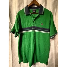 US Polo Assn Mens Green Striped Polo Shirt Classic Fit Cotton Casual Top Large