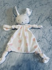 Bunnies by the Bay Pink Lovey Knotty Comfort Plush Baby Security Polka Dot