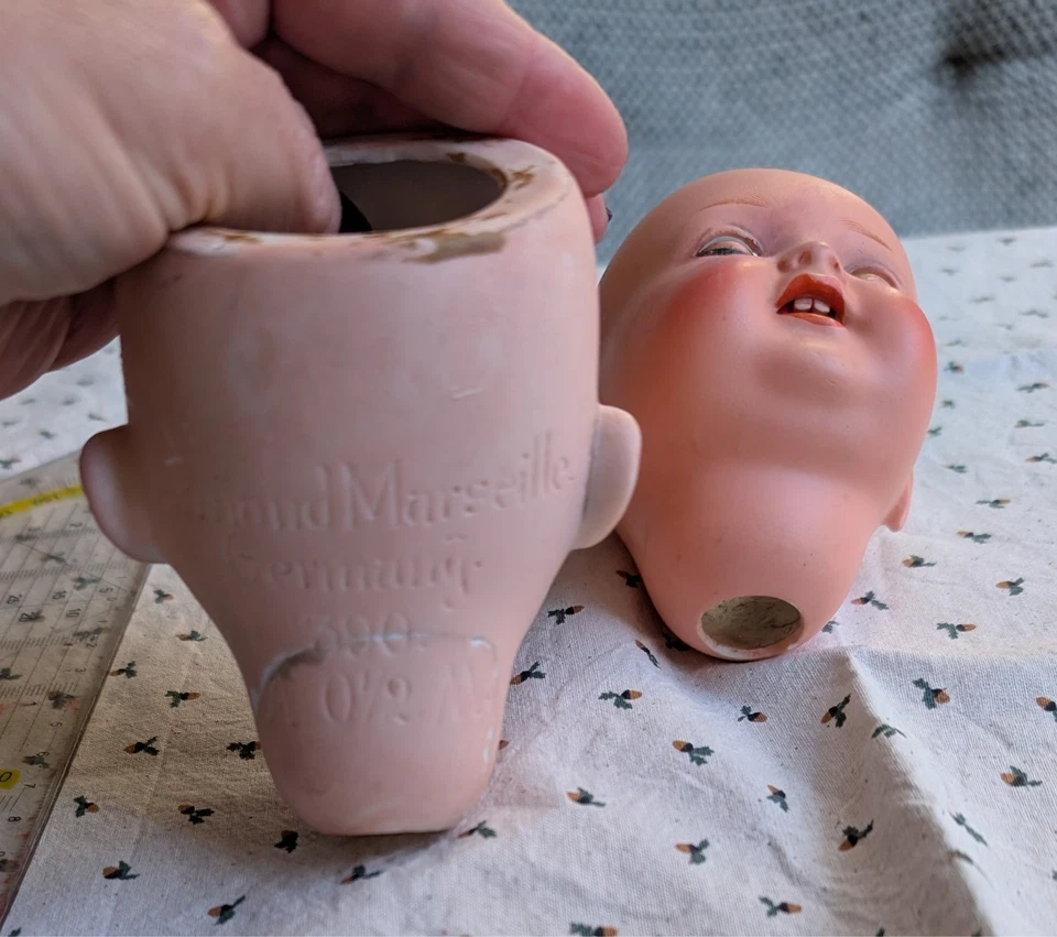 Puppenkopf, Porzellan, die Augen sind funktionsfähig - Bild 4 von 4