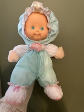 Vintage 1990 Fisher Price Puffalump Kid Green Baby Doll Plush