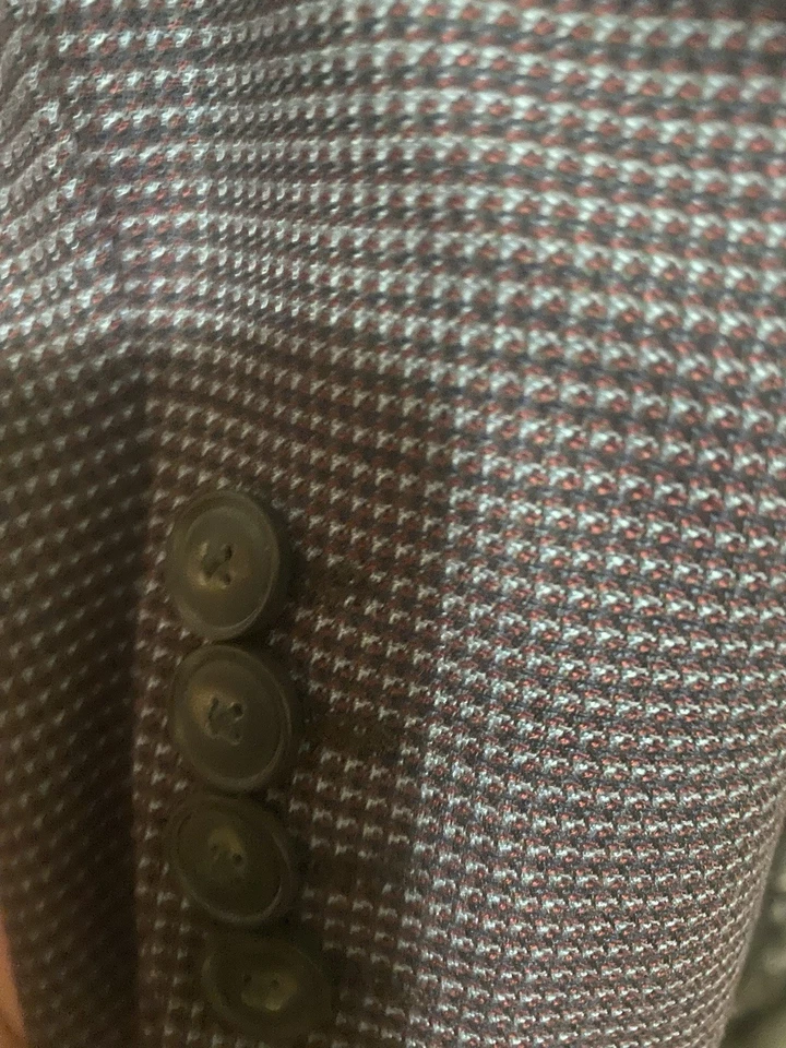 Blazer Armani 44 Regular Negro Y Azul Lana Cuadros Nuevo Foto 3 de 4