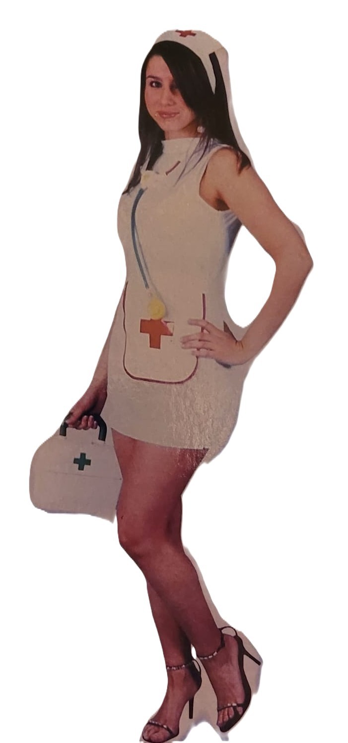 Adult Women's Nurse Fancy Dress Costume Halloween Role Play Uniform