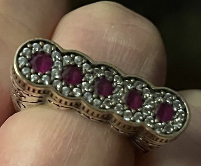 STERLINGSILBER RING MIT HALBEDELSTEINEN & ZIRKONIA. 21,40GR FEINE DETAILS