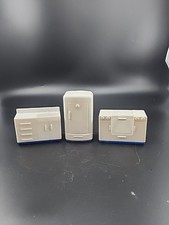 Plasco 3 Pc Kitchen White/Blue Sink/Stove/Refrigerator GUC