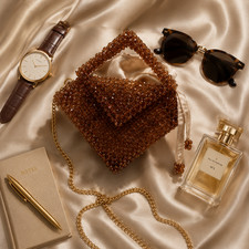 Elegant Handmade Crystal-Look Beaded Bag