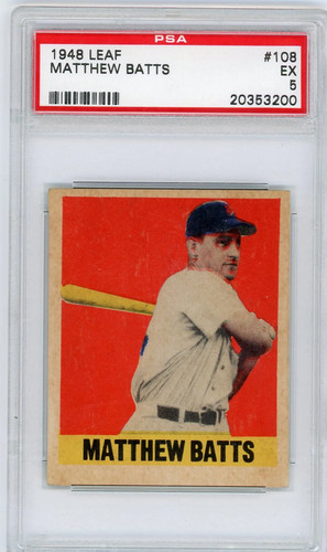 Matthew Batts #108 1948 Leaf card