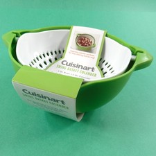 Colador de cesta oscilante Cuisinart 2 cuartos de galón 1,3 cuartos de galón colador pantalla verde blanco nuevo