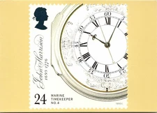 CONTINENTAL SIZE POSTCARD MARIN TIMEKEEPERS NO. 4 24c STAMP ISSUED 1993 ENGLAND