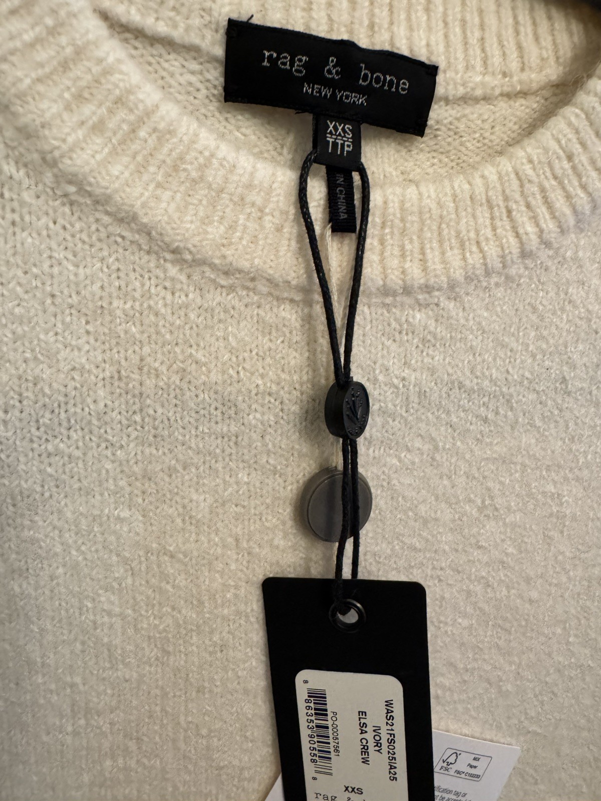 RAG & BONE Elsa knitted sweater, Ivory, Women XXS, UK4, RRP £330 image 3