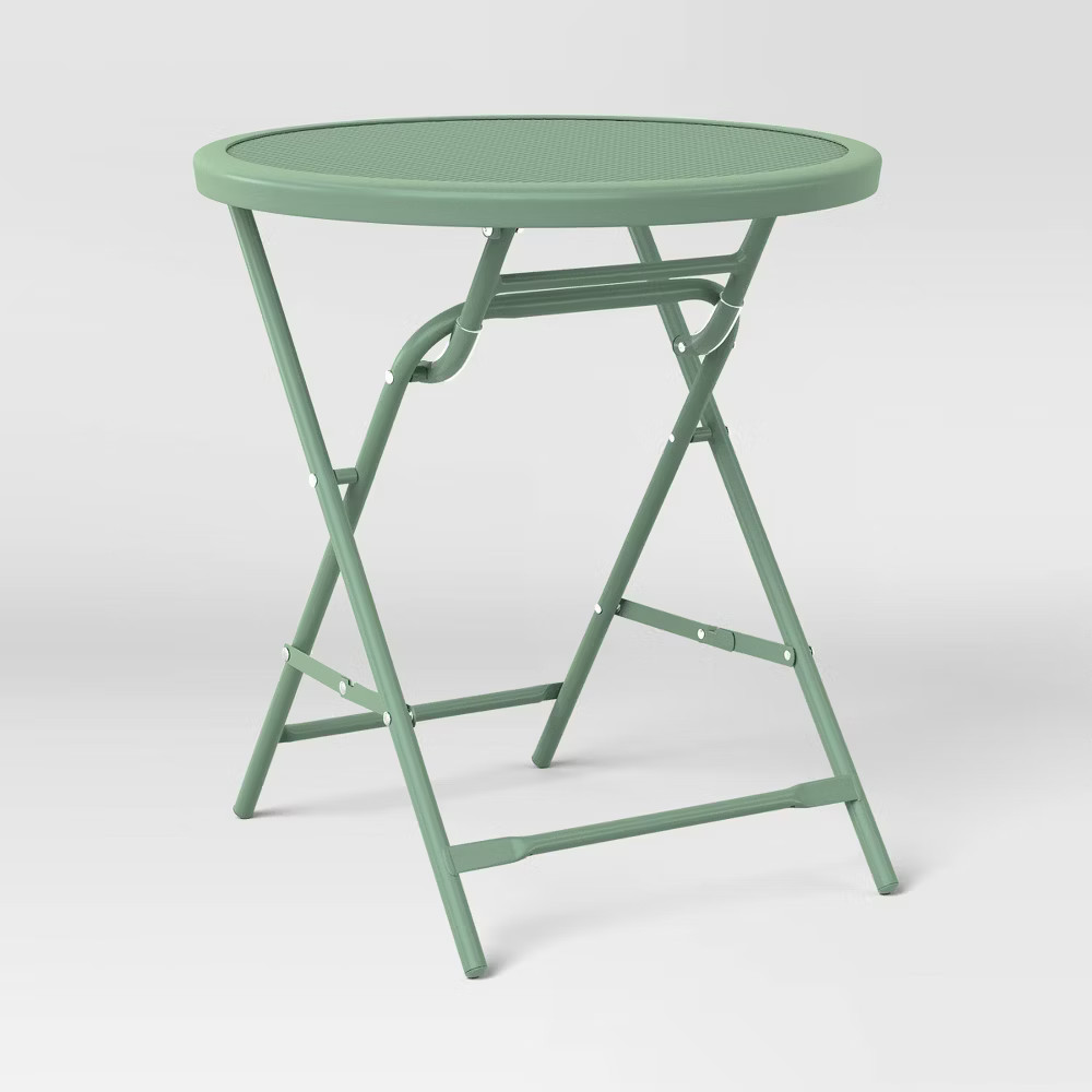 18'' Metal Mesh Patio Accent Table Green - Room Essentials
