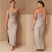SACHIN & BABI x BHLDN Cali Satin Cowl Neck Midi Slip Dress Champagne {3P18}