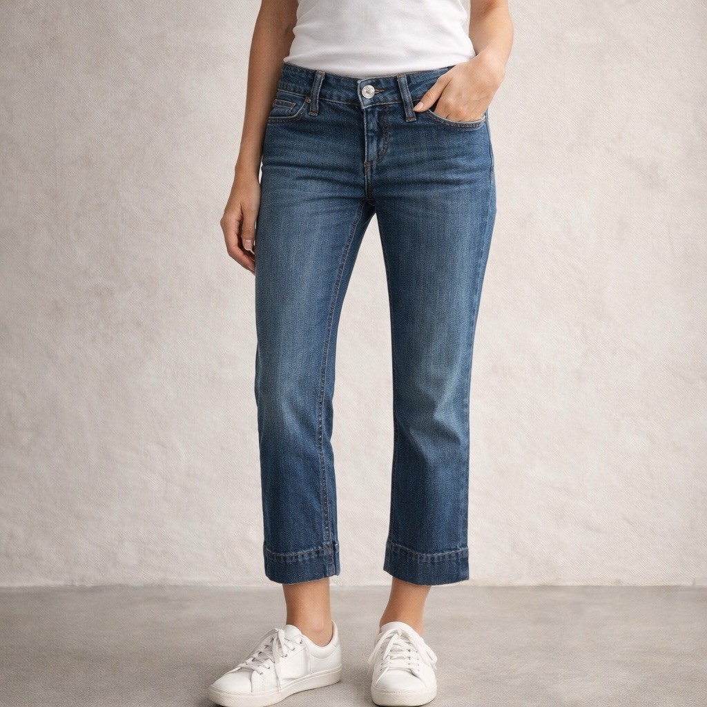 Jacob Cohen Japanese Denim Low Rise Straight Crop Jeans Women 28