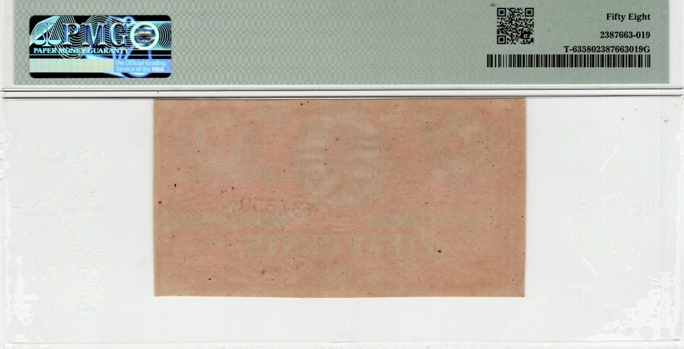 T-63 PF-2 1863 $0.50 Confederate Paper Money - PMG Choice About Unc 58 - CHOICE - Image 2 of 2
